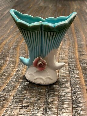 Vintage Mid-Century Japanese Double Cornucopia Miniature Vase